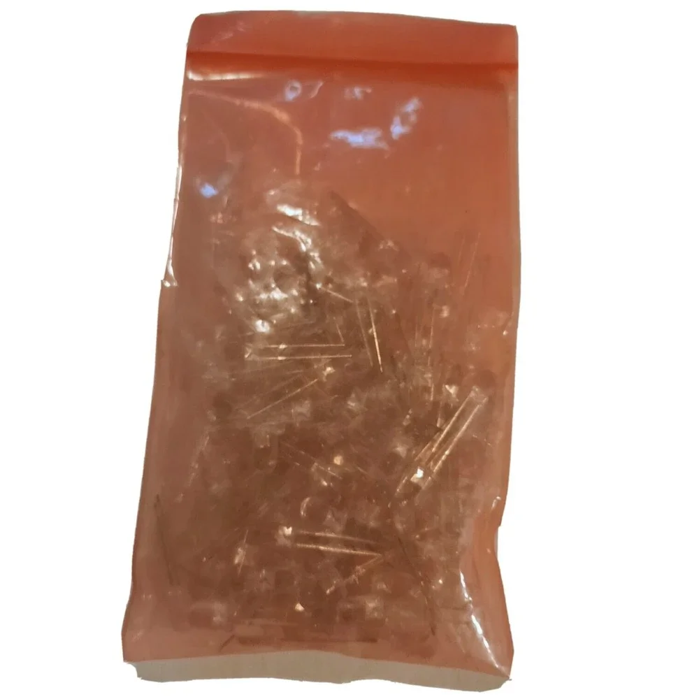 100pcs 5mm White Lights LED Diodes Clear Round Lens 29mm Long Lead (DC 3V)
